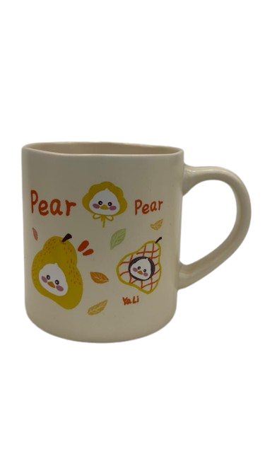 Cute Pear Cartoon Mug – Kawaii Fruit Design Coffee Cup