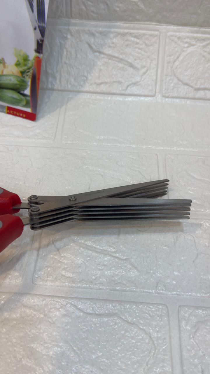 Multi-Blade Herb Scissors – 5 Layer Kitchen Vegetable Cutter Shears