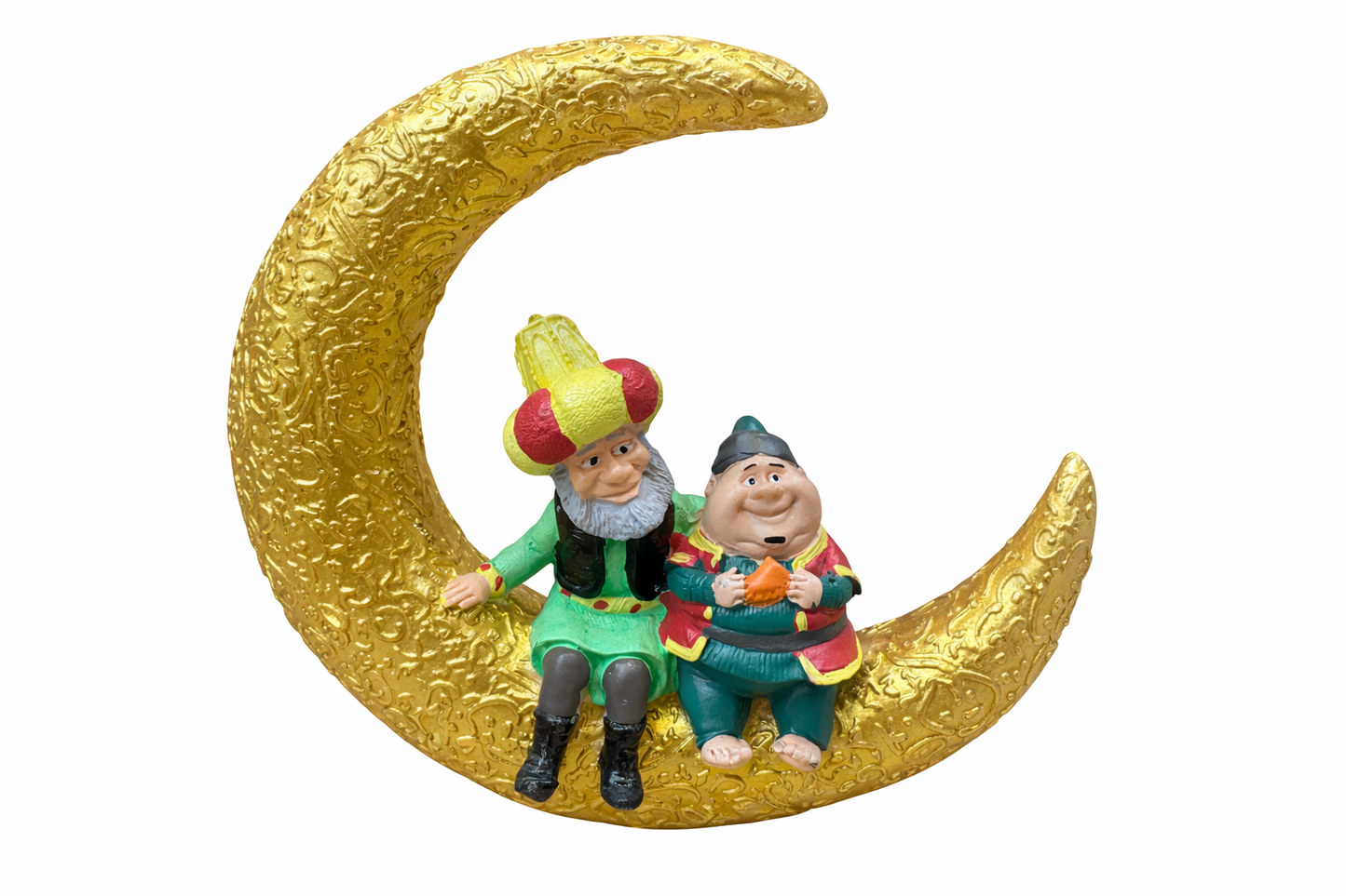 قطعة خزفية هلال يجمع شخصيتين فنانيس و الشيخ