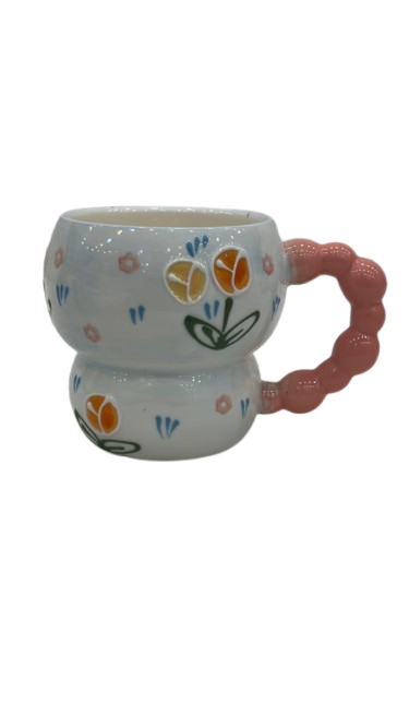 Pastel Blossom Ceramic Mug – Cute Floral Aesthetic Coffee Cup