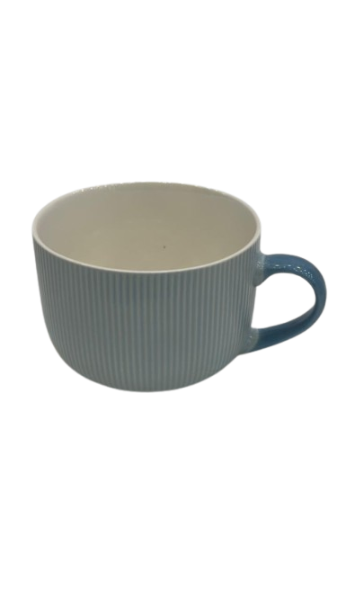 Cozy Ribbed Ceramic Soup Mug – Minimal Comfort Bowl Cup