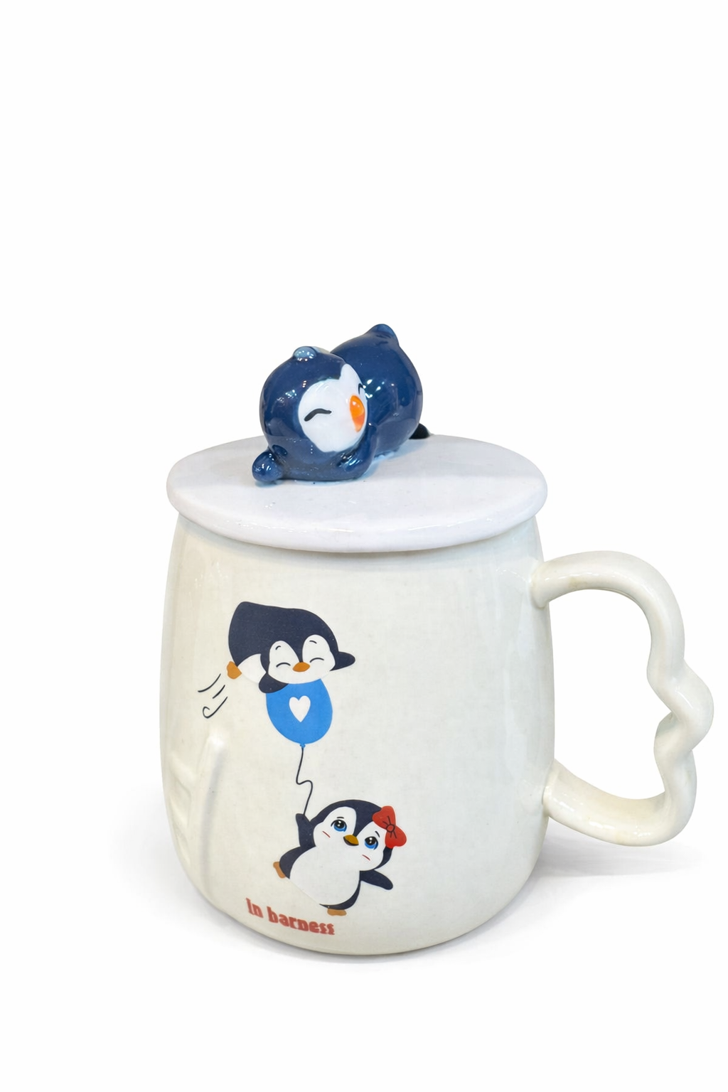 مج شاي بورسلين بنجو كيوت – بغطاء ومعلقة | تصميم كرتوني مناسب للهدايا