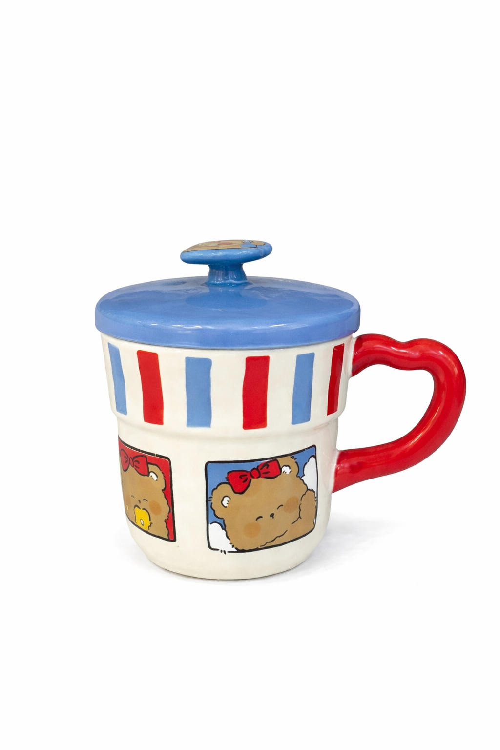 مج شاي بورسلين بيبي بير – بغطاء | تصميم كيوت مناسب للهدايا