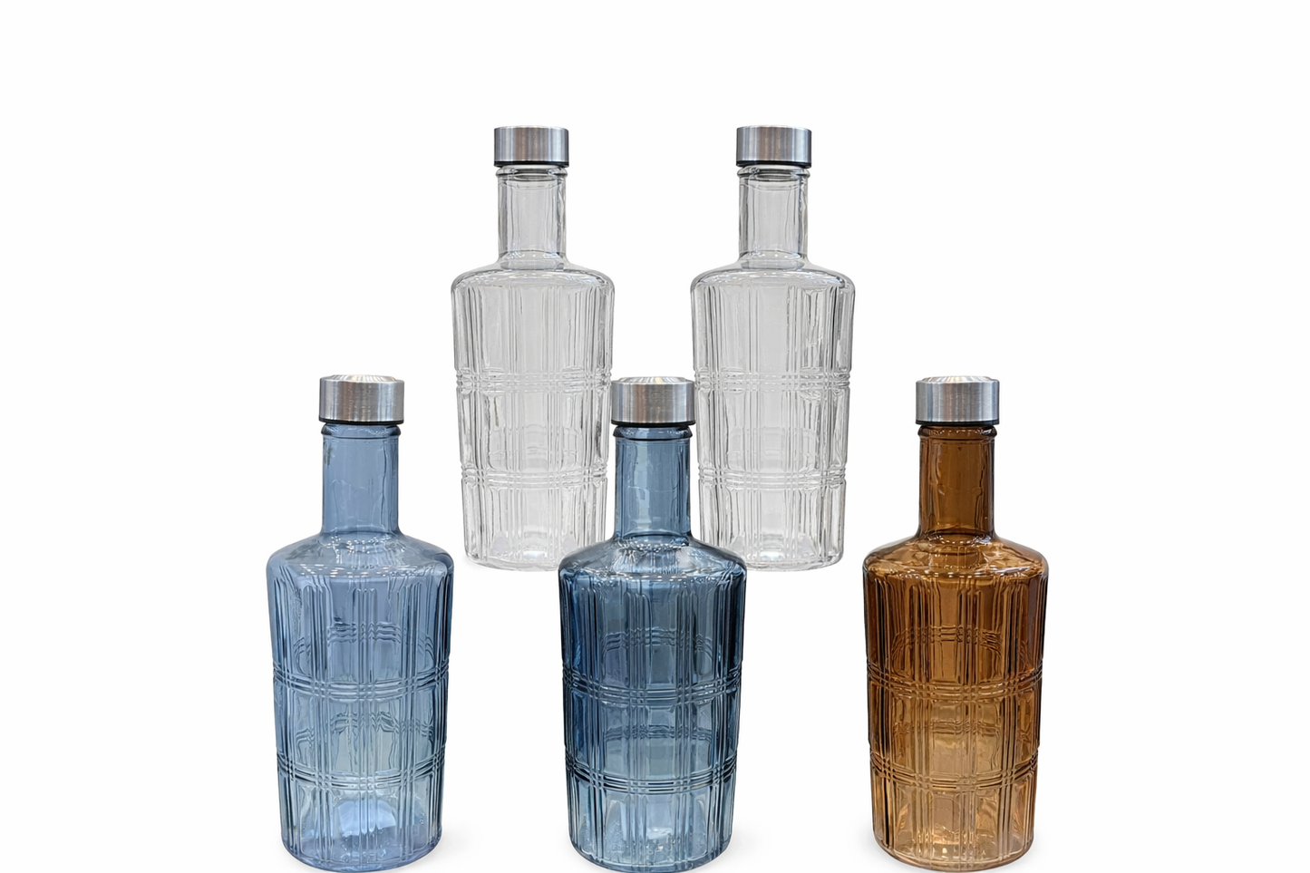 زجاجة زجاج بغطاء ستانلس – تصميم شيك