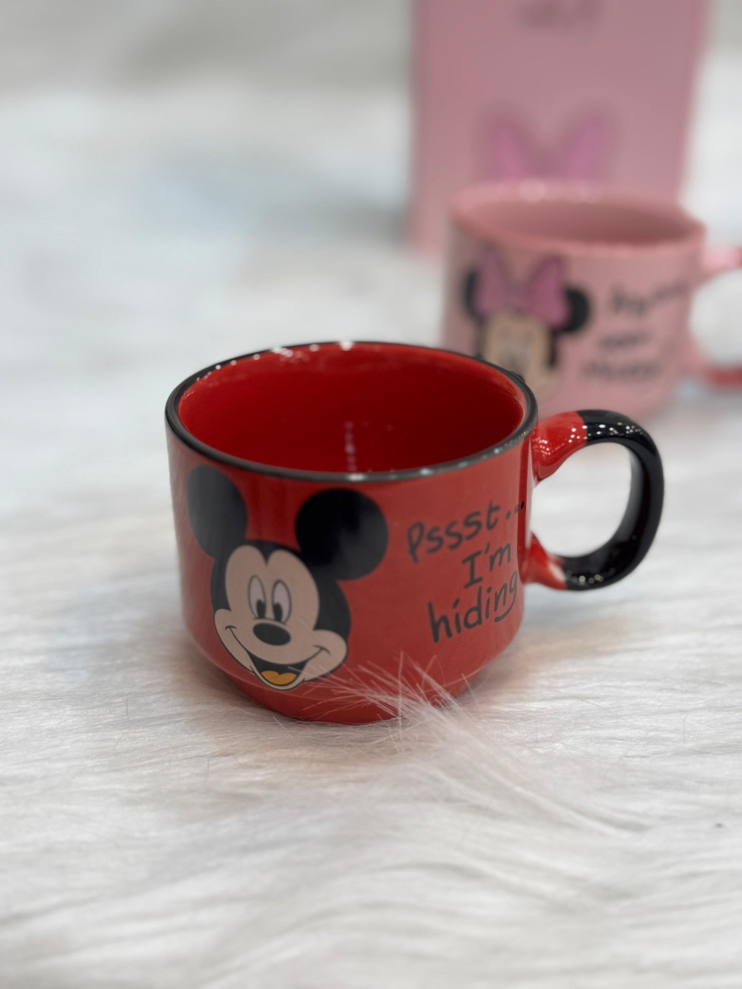 طقم فناجين قهوة بورسلين ديزني عدد ٤ قطع علي ستاند معدن