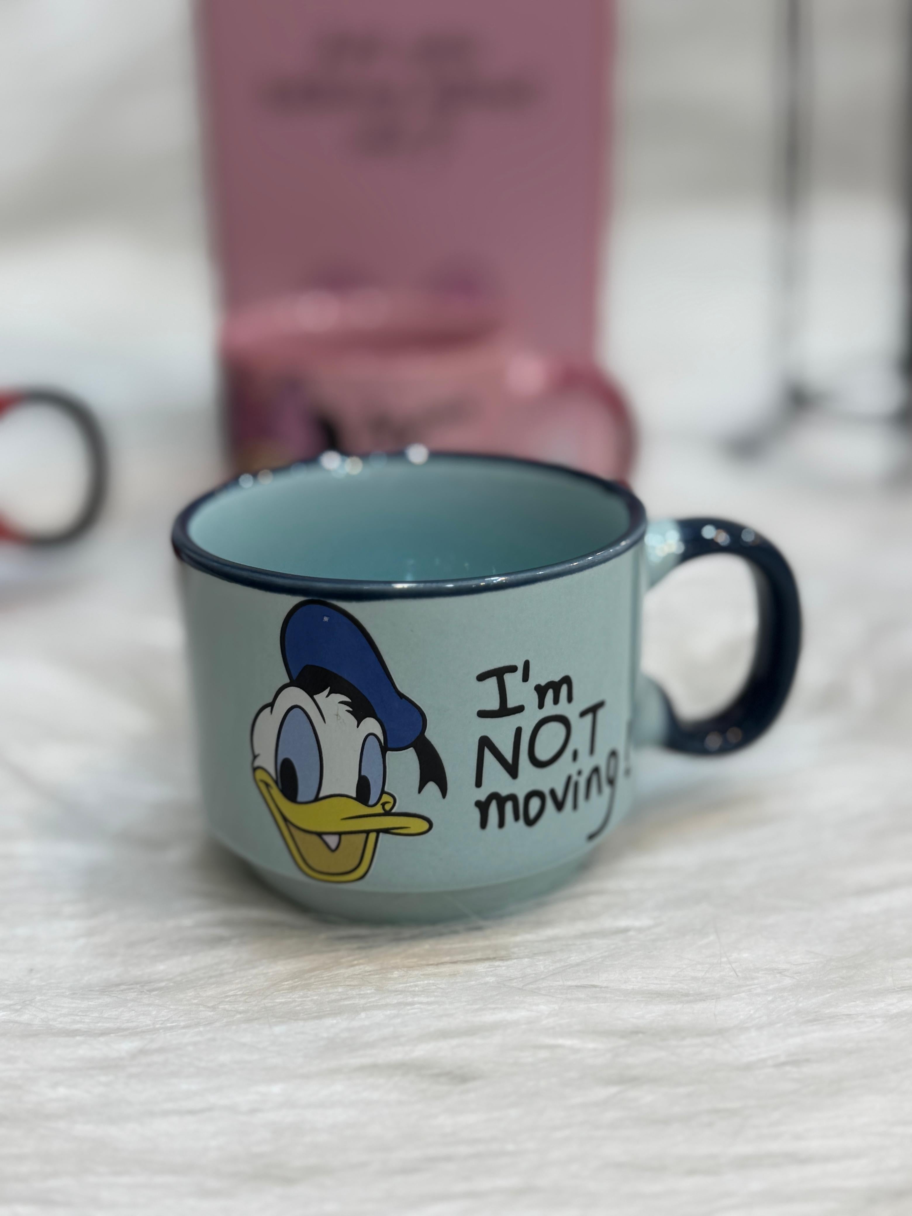 طقم فناجين قهوة بورسلين ديزني عدد ٤ قطع علي ستاند معدن