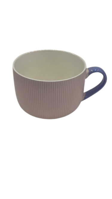 Cozy Ribbed Ceramic Soup Mug – Minimal Comfort Bowl Cup