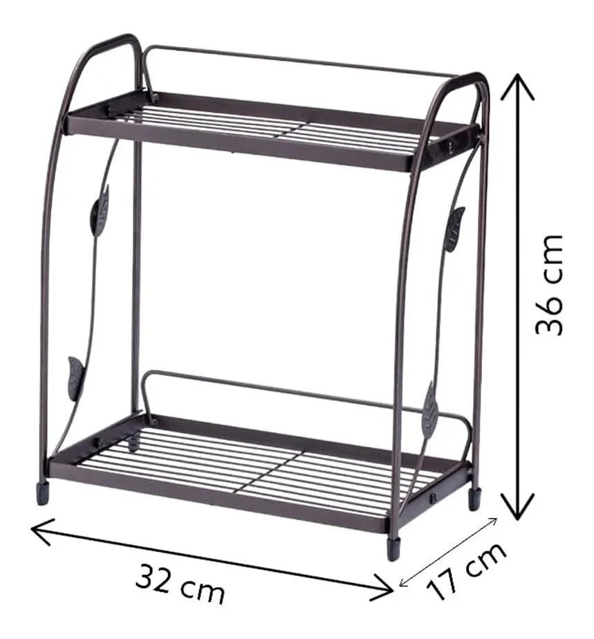 رف توابل المطبخ ذو طبقتين
