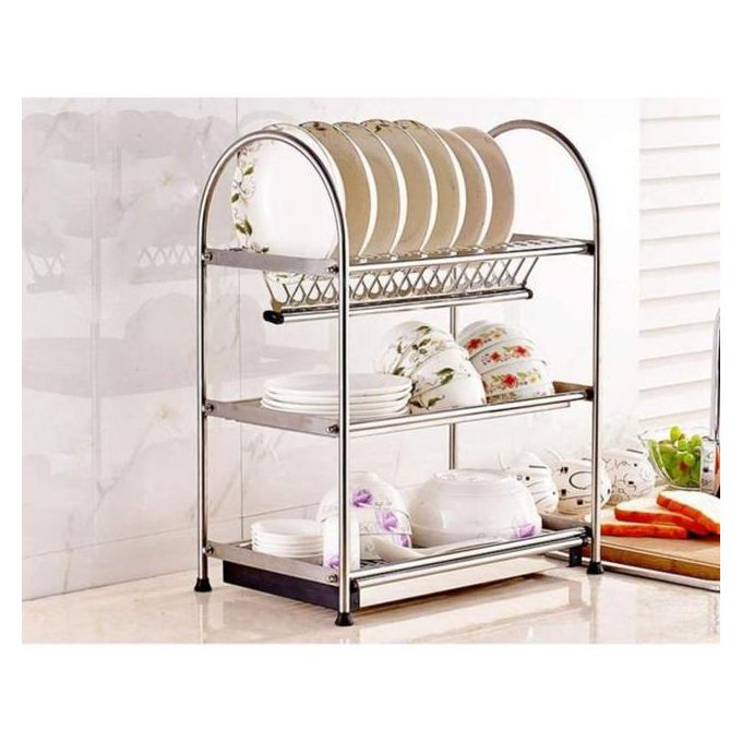 خزانة مطبخ ثلاثية الطبقات من الفولاذ المقاوم للصدأ 316 مع درج - ثقيلة الاستخدام