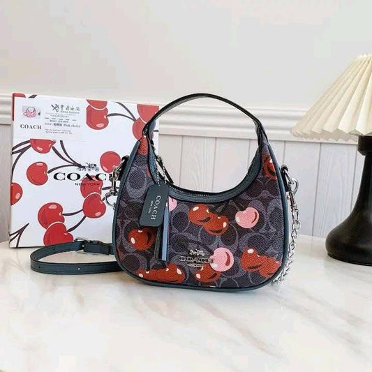 Coach Signature Cherry Print Mini Shoulder Bag with box