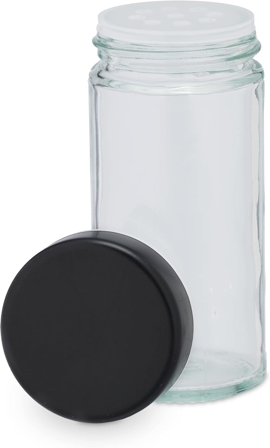 حامل دوار توابل رف توابل قابل للدوران واعادة الملء للمطبخ، اسود، 70% ستانلس ستيل 30% زجاج، جورزدوسن