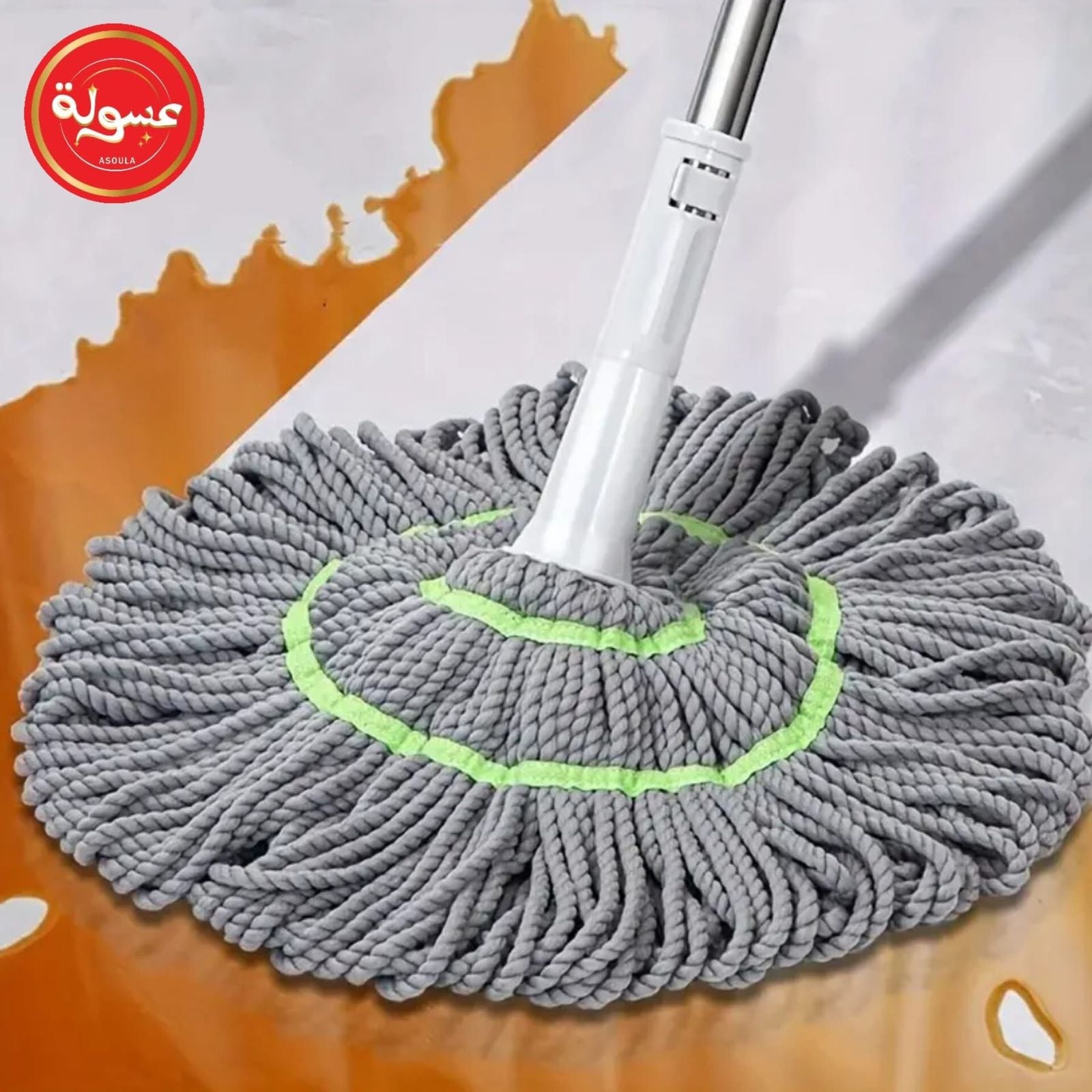 مساحة موب/ شرشوبة أرضيات من الألياف الدقيقة من فيوكس، بعصر ذاتي ومقبض قابل للتمديد