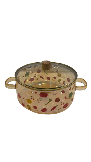 Heat Resistant Glass Casserole Pot with Lid – Oven Safe Pyrex Cooking Pot