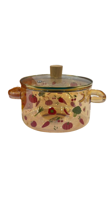 Heat Resistant Glass Casserole Pot with Lid – Oven Safe Pyrex Cooking Pot