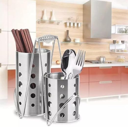 مصفاة شوك وملاعق من الستيل مكونة قطعتين حامل صينية وأدوات مطبخ متنوعة مصنوعة الغير قابل للصدأ H