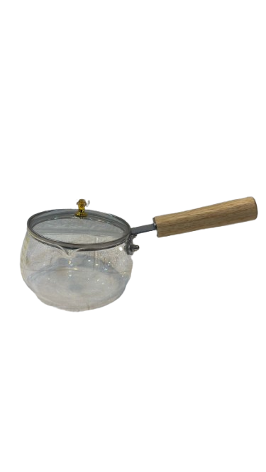 Glass Measuring Saucepan with Lid – Heat Resistant Cooking Pot with Scale