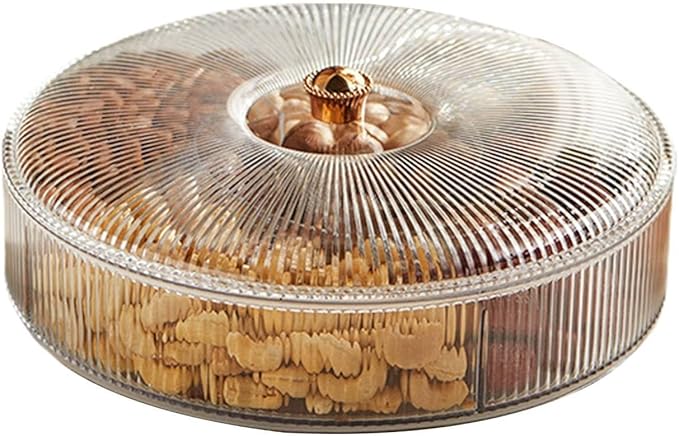 علبة او طبق تقديم تسالي و مكسرات 2 دور مقسم اكريليك 2*1 مقسم داخلي 5قطع منفصله