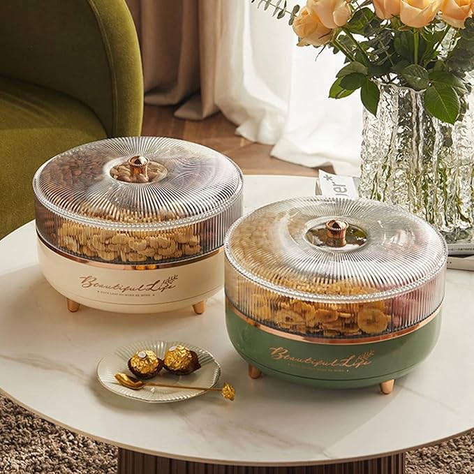 علبة او طبق تقديم تسالي و مكسرات 2 دور مقسم اكريليك 2*1 مقسم داخلي 5قطع منفصله