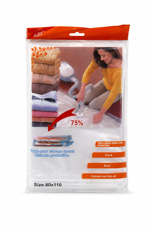 كيس فاكيوم تخزين ملابس 80×110 سم – يوفر المساحة حتى 75%