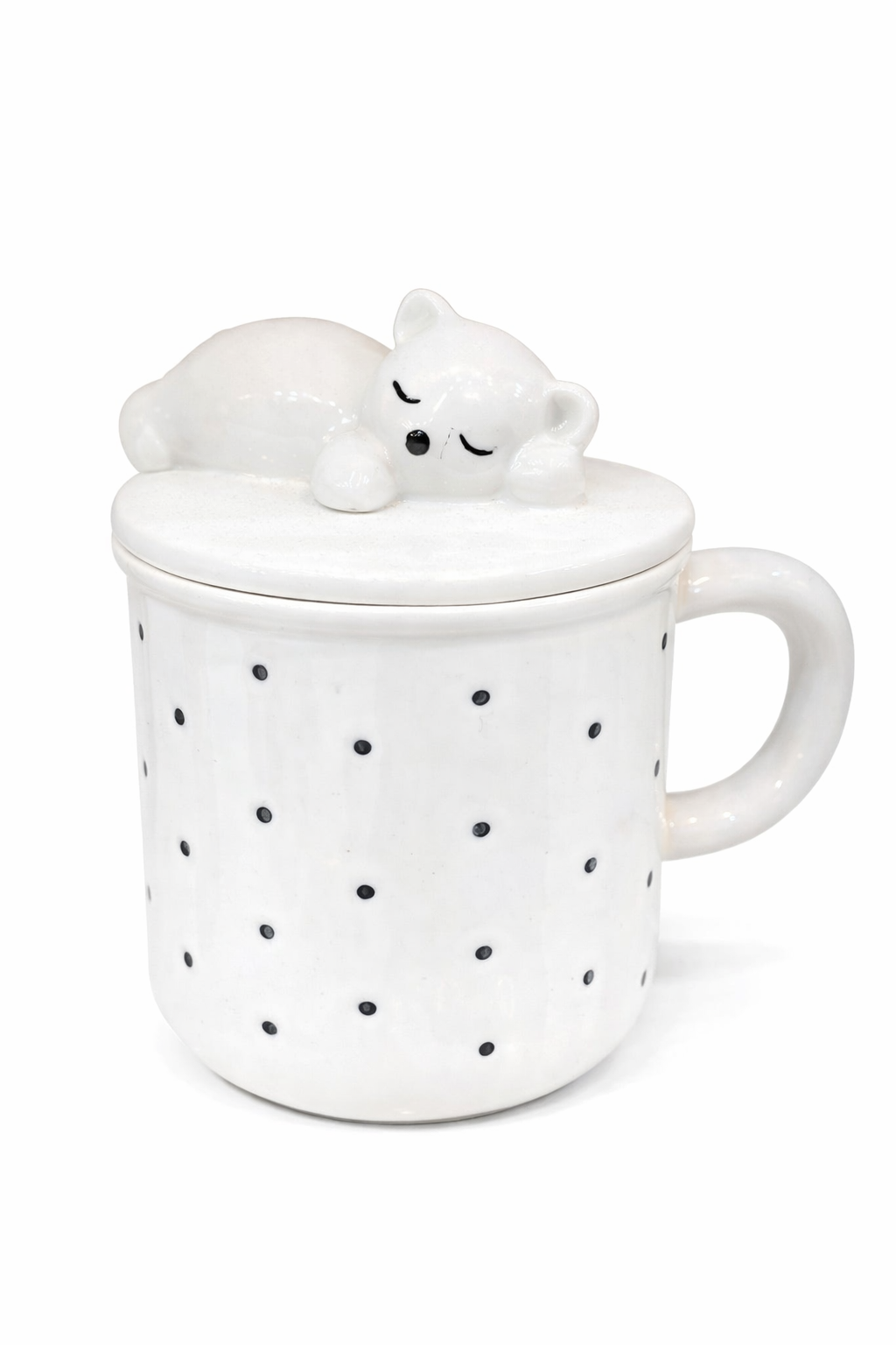 مج شاي بورسلين سليب بير – بغطاء | تصميم هادي وكيوت مناسب للهدايا