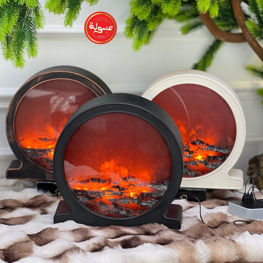 دفاية ديكور كهرباء دائرية شكل مدفأة نار