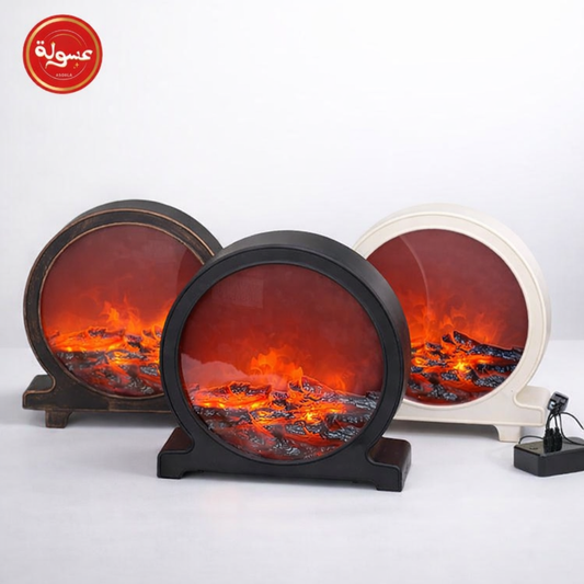 دفاية ديكور كهرباء دائرية شكل مدفأة نار