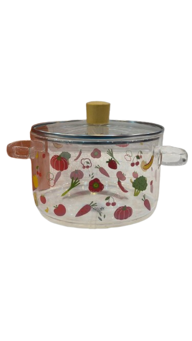 Heat Resistant Glass Casserole Pot with Lid – Oven Safe Pyrex Cooking Pot