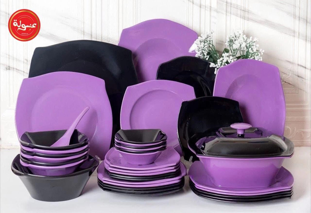 طقم ادوات مائدة من الميلامين من 38 قطعة