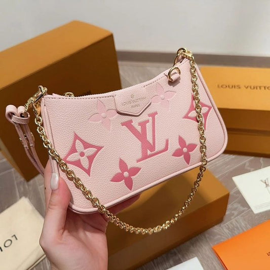 Louis Vuitton LV Monogram Leather Pochette – pink with box