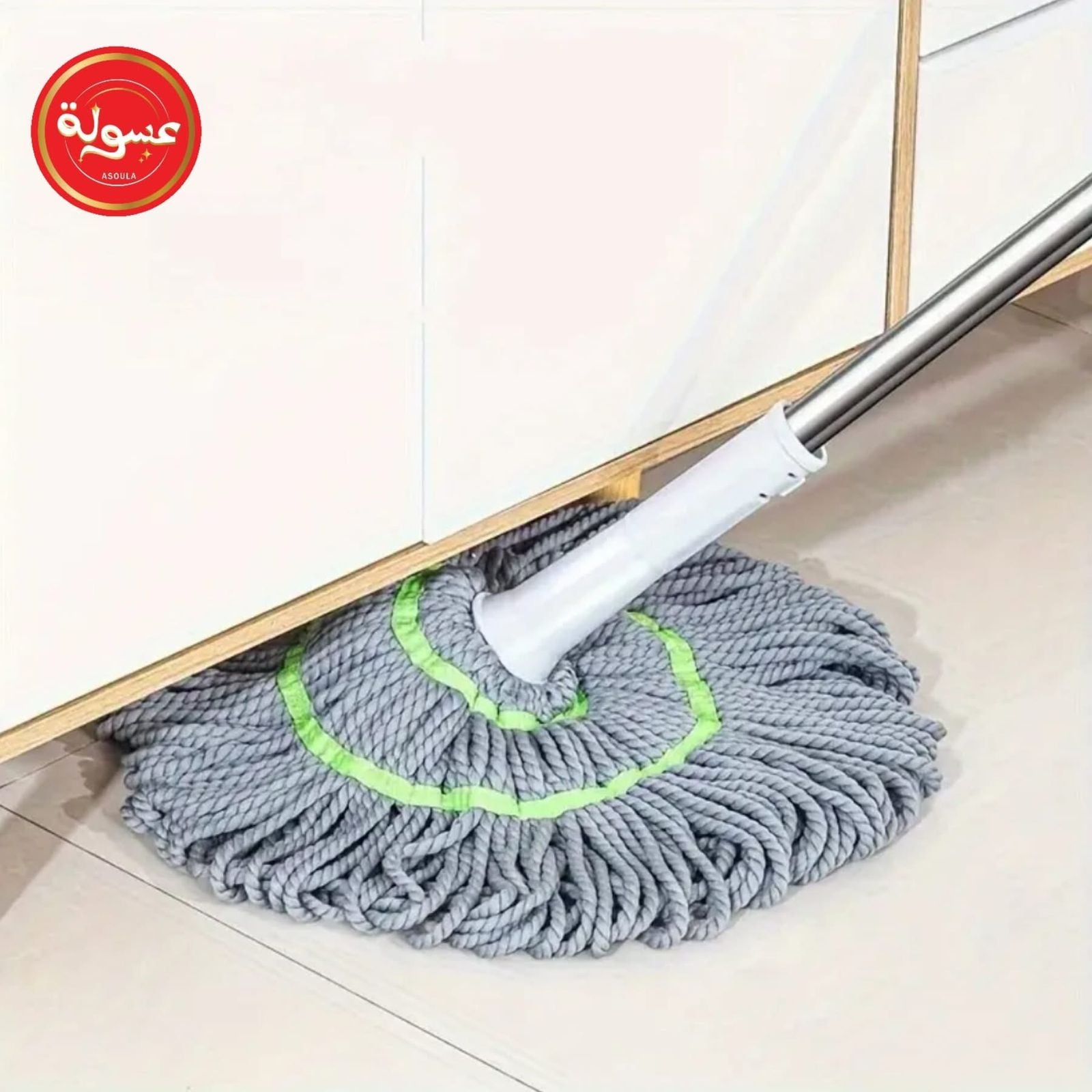 مساحة موب/ شرشوبة أرضيات من الألياف الدقيقة من فيوكس، بعصر ذاتي ومقبض قابل للتمديد