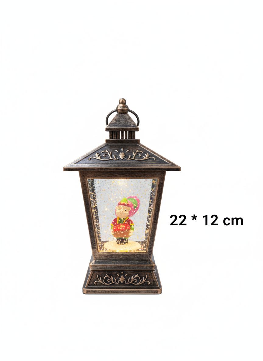 فانوس "ثنائي فنانيس" العملاق – إضاءة احتفالية مع جليتر سحري (22×12 سم)