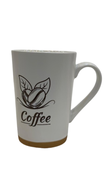 Minimal Coffee Bean Ceramic Mug – Elegant Coffee Lover Cup
